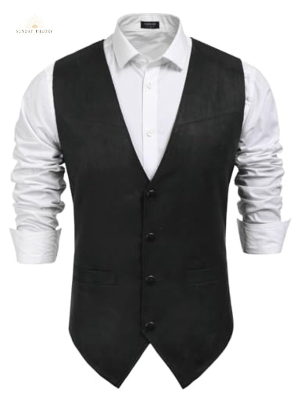 Suede Western Cowboy Vest Slim Fit Button Waistcoat